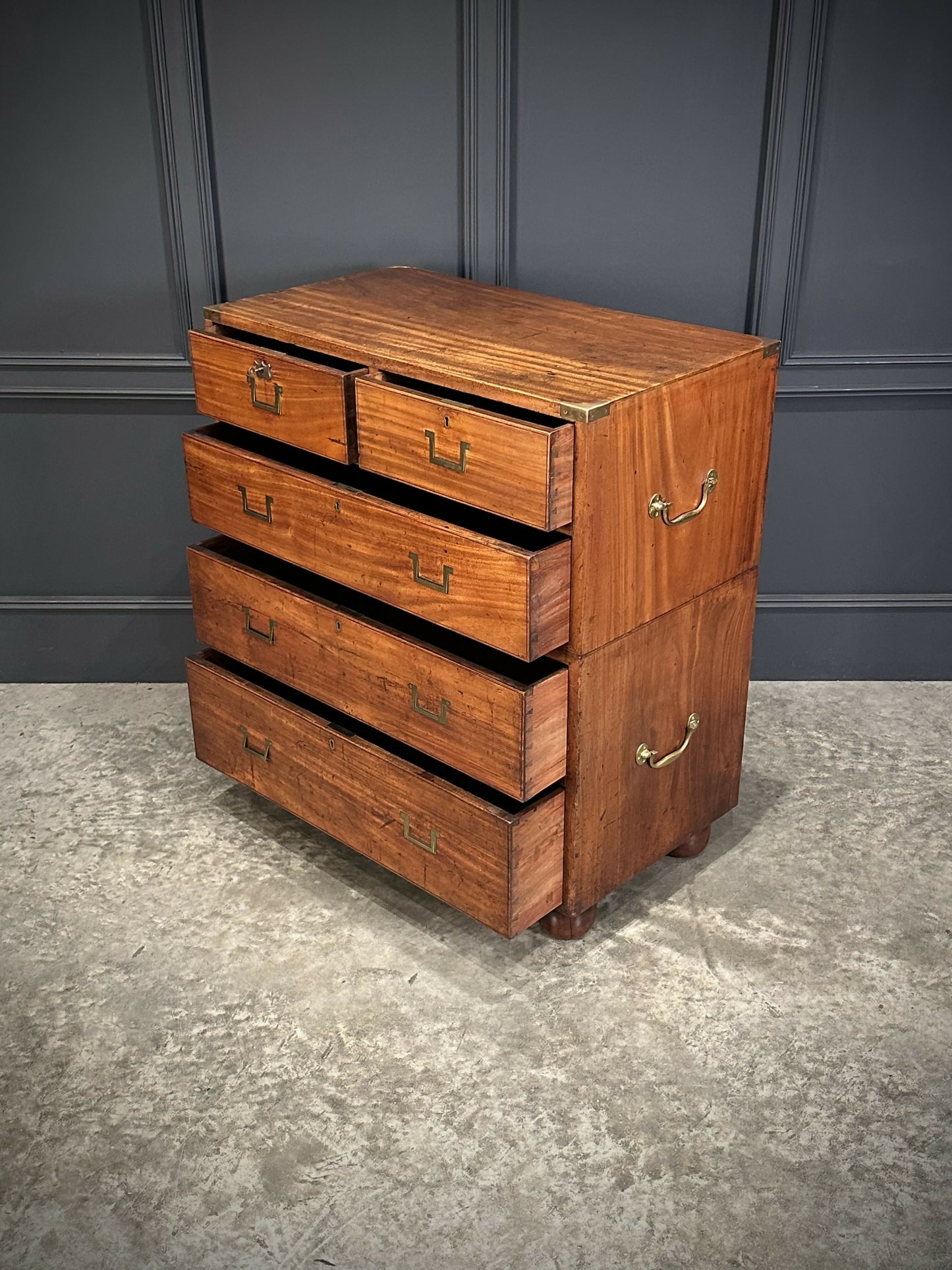 Mahogany Military Vintage Campaign Chest