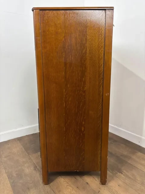 Vintage 'Lebus' Oak Five Drawer Bedroom Chest