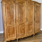 Wardrobe Vintage French Louis XVI Style Oak Four Door Carved Armoire LOT 6384
