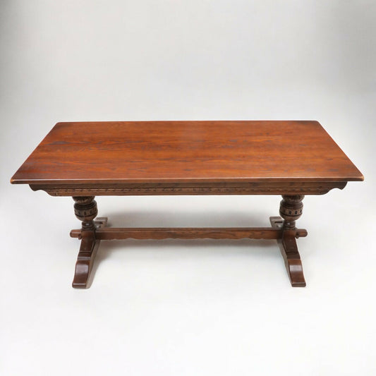 Old Charm Solid Oak Dining Table Seats 8 Places Tudor Brown FREE UK Delivery. SBR9170/3005D