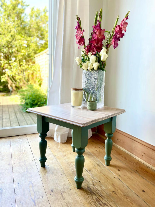 Hand Painted Sage Green Side Table