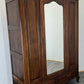 Wardrobe Antique French Style Oak Mirrored Door Carved Armoire LOT 4796
