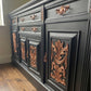 Statement Black and Copper Sideboard Solid Wood