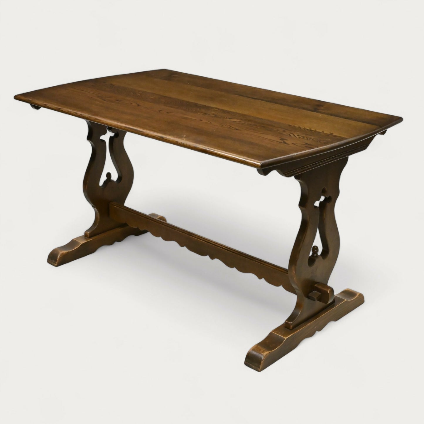 Small Old Charm Dining Table Solid Oak Refectory Style Bow End FREE UK Delivery*. SBR10836/1508E
