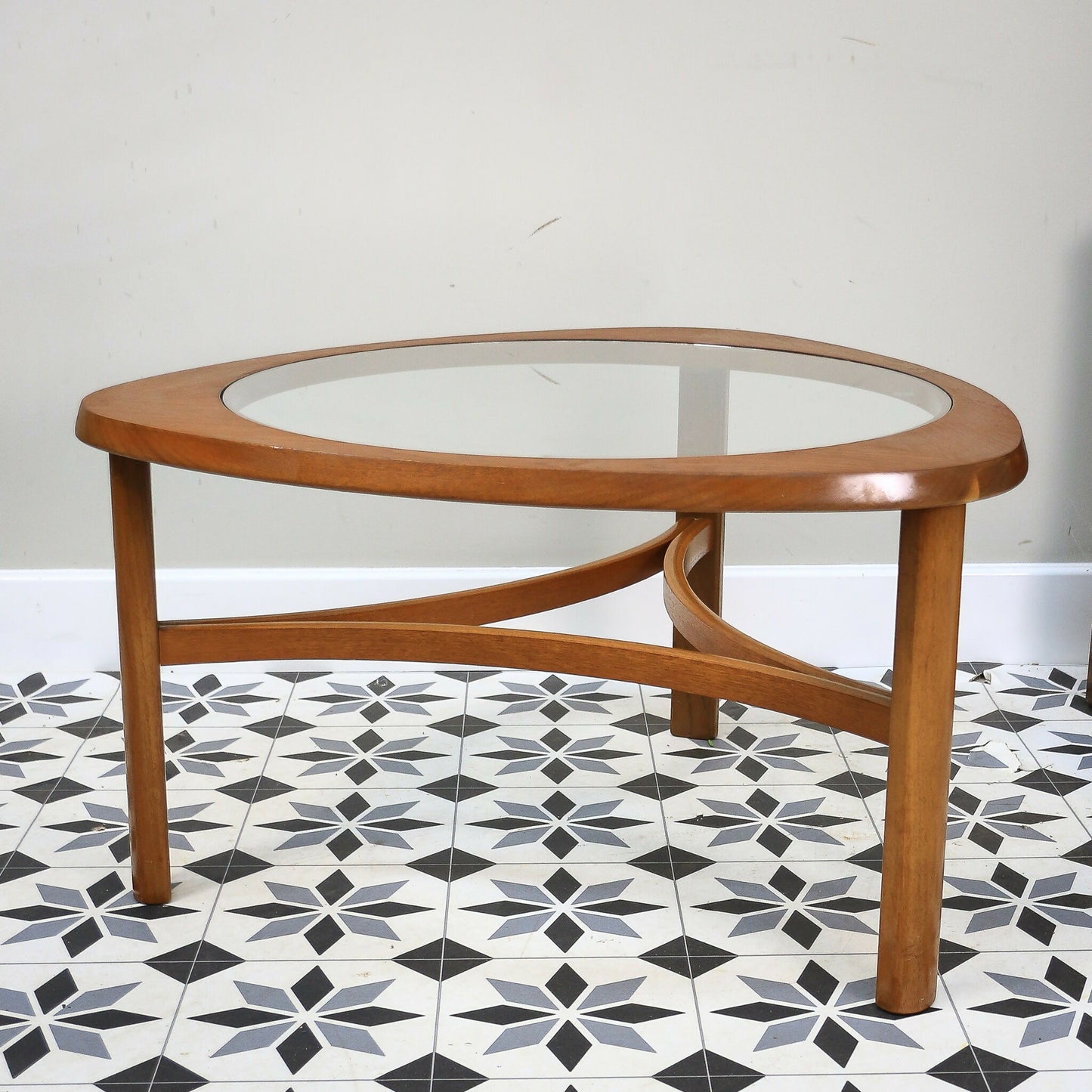 Nathan Coffee Table in Teak with Glass Top 1960s