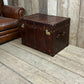 English Leather Coffee Table Storage Trunk