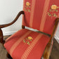 Victorian Style Reproduction Mahogany Upholstered Armchair