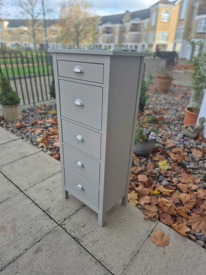 Stylish large Grey Tallboy Drawers