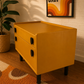 Meredew MCM 1970s low boy drawers record player unit