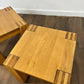 Modern Pair Of Solid Oak Side Tables / Lamp Tables