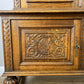 Bookcase Vintage French Oak Glazed Display Cabinet Carved Sideboard LOT 6257