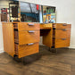 Mid Century Teak Stag Curved Triple Dressing Table
