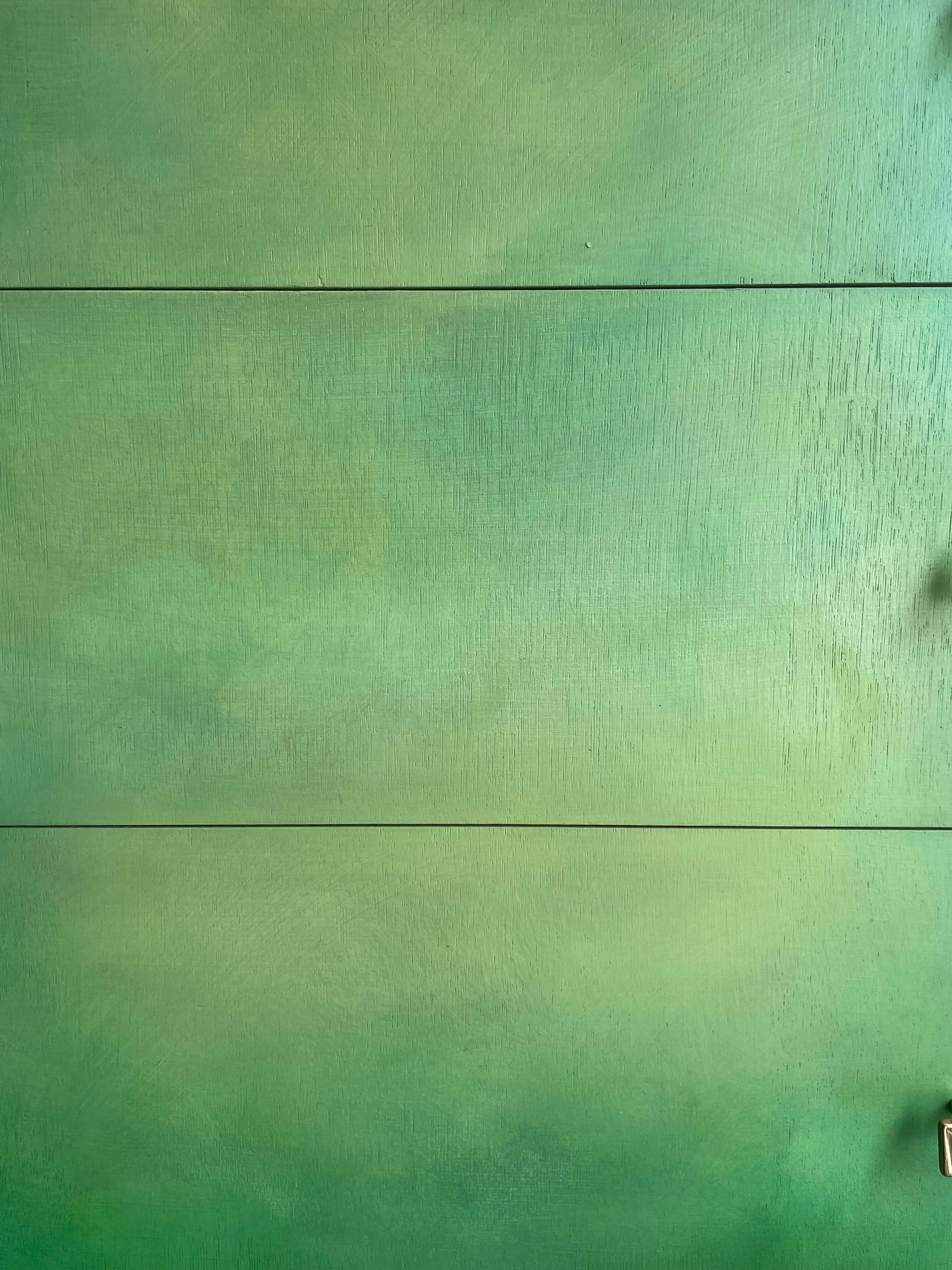 Mid Century Chest of Drawers Hand Painted Green With Gold Legs