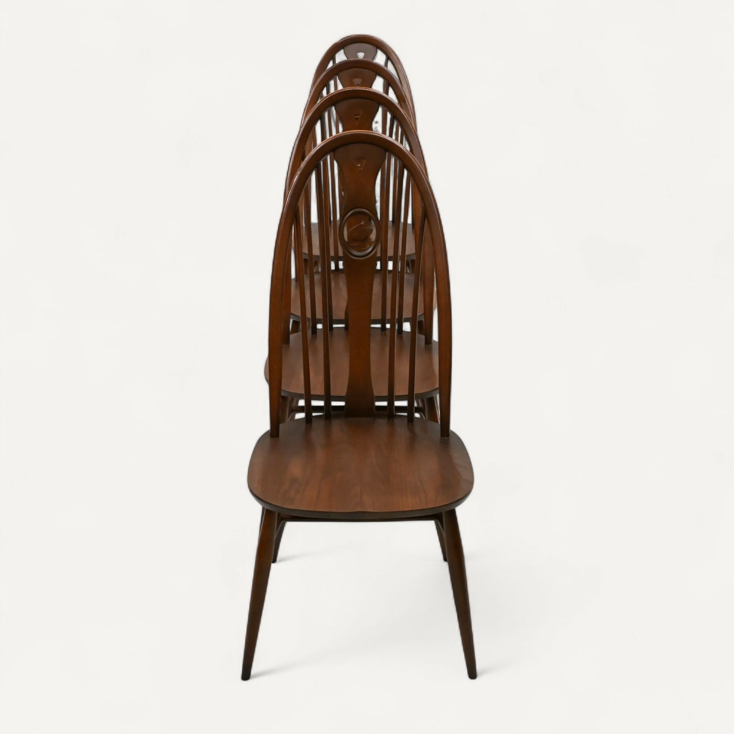 4 Ercol Dining Chairs Windsor Bow Backs Swan Fruitwood Finish FREE UK Delivery. SBR10473/1605E