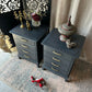 Stag Minstrel Pair Bedside Cabinets Painted Black