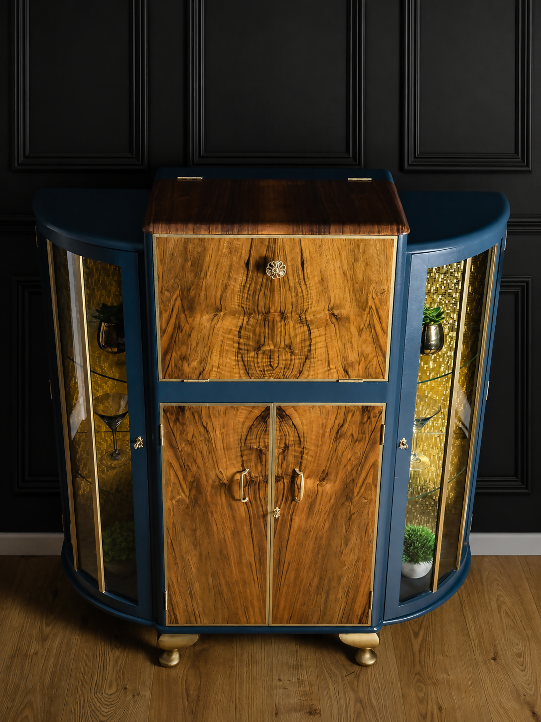 Art Deco Style Cocktail Cabinet/ Display Cabinet