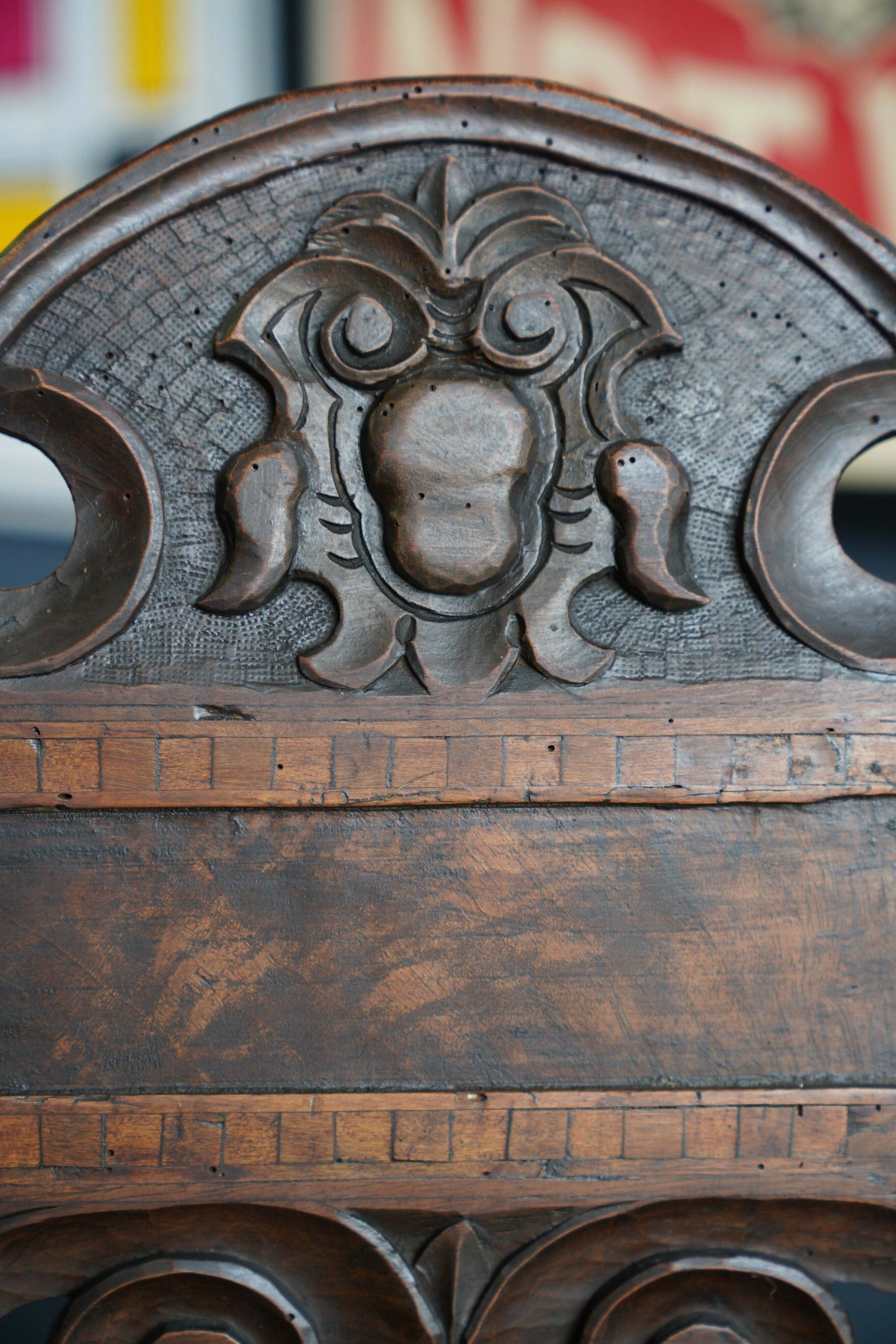 Italian Renaissance Revival Hall Oak Carved Antique Chair Carved Wainscot Throne Ecclesiastical