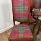 Set Of Six Antique Tartan Upholstered Dining Chairs