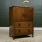 Art Deco Solid Oak Tallboy - Linen Cabinet - Cupboard Drawers