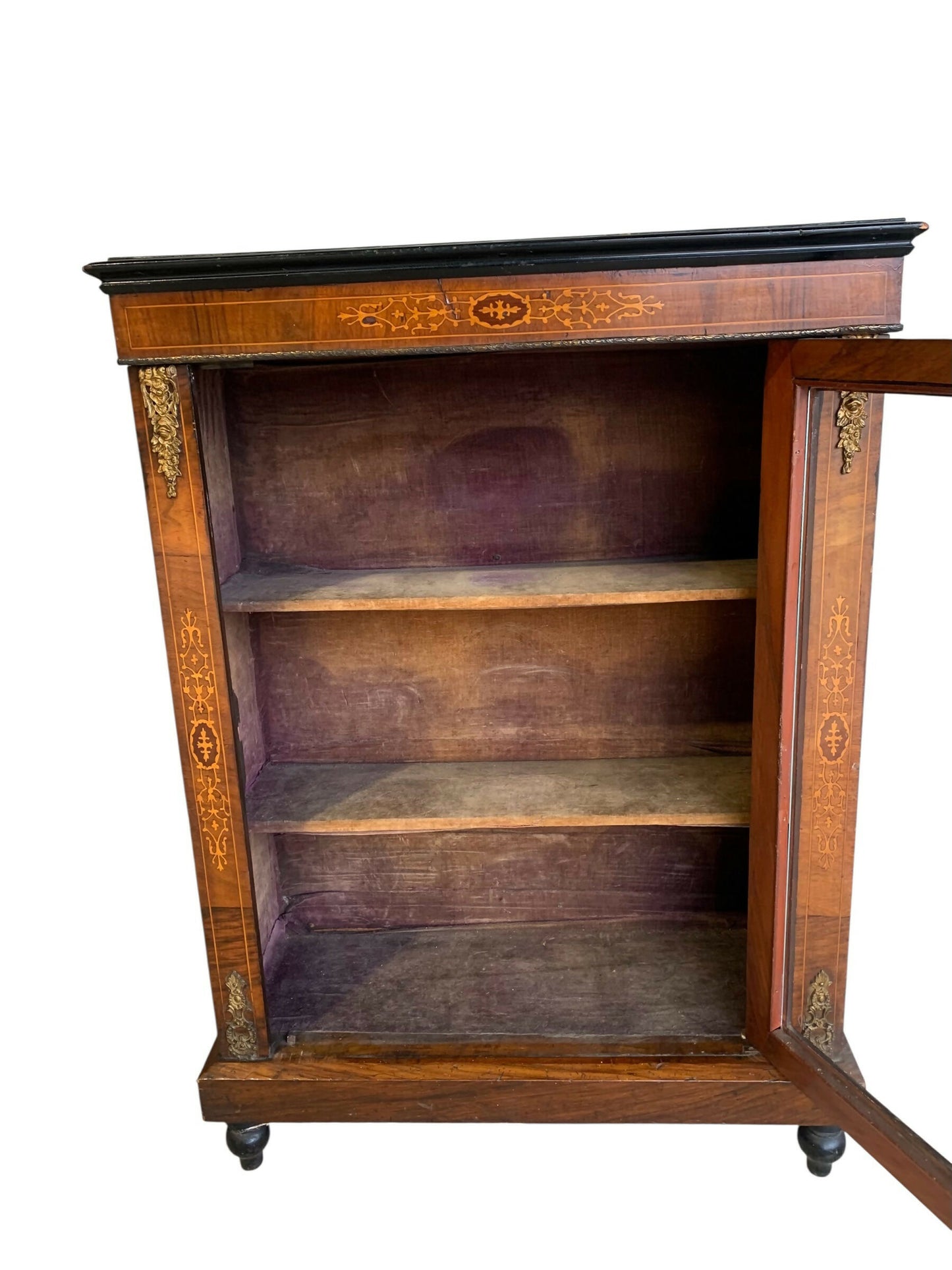 Antique Walnut 19th C Pier Cabinet