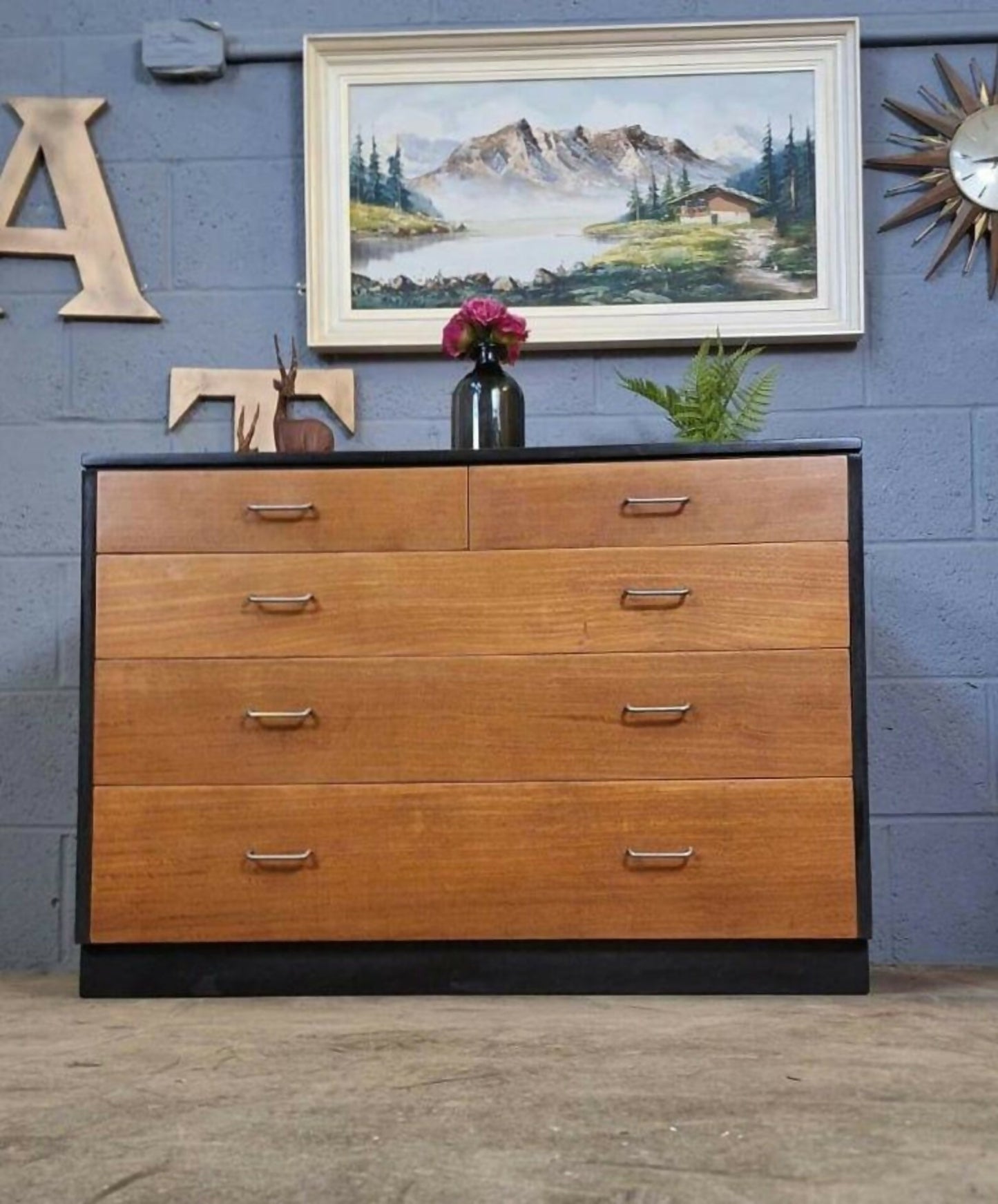 Chest of drawers ~ Teak ~ Vintage Industrial ex M.O.D. 1965
