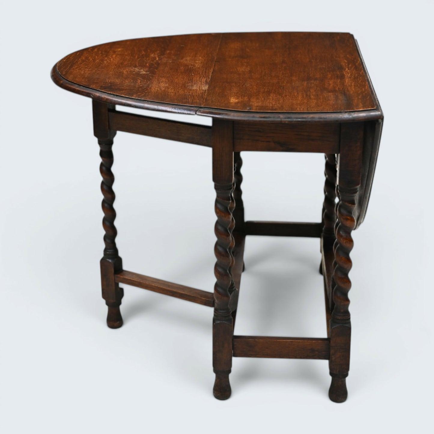 Vintage Oak Drop Leaf Dining Table Barley Twist Gate Leg Vintage FREE Delivery