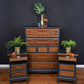 Stag ash tallboy and slim bedsides with tray