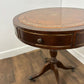 Vintage Reproduction Mahogany Drum Table with Leather Top