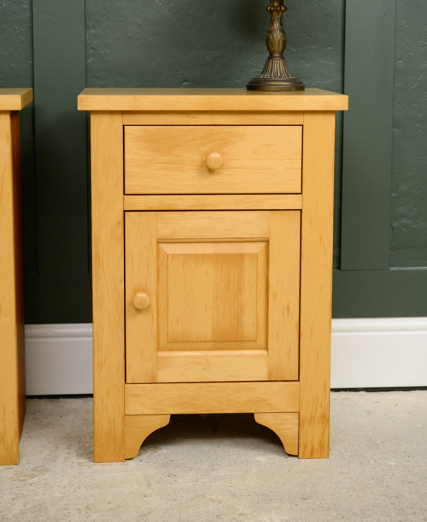 Pair Pine Bedside Tables - Modern