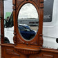 Edwardian Vintage Light Oak Hall Stand With Mirror, Drawer, Original Coat & Hat Hooks.