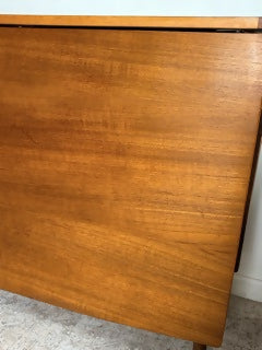 Mid Century Modern Teak Drop Leaf Dining Table Vintage Space Saving Gate Legs