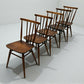5 Ercol Stick Back Chairs Multi Purpose 1950s Waxed Finish FREE UK Delivery