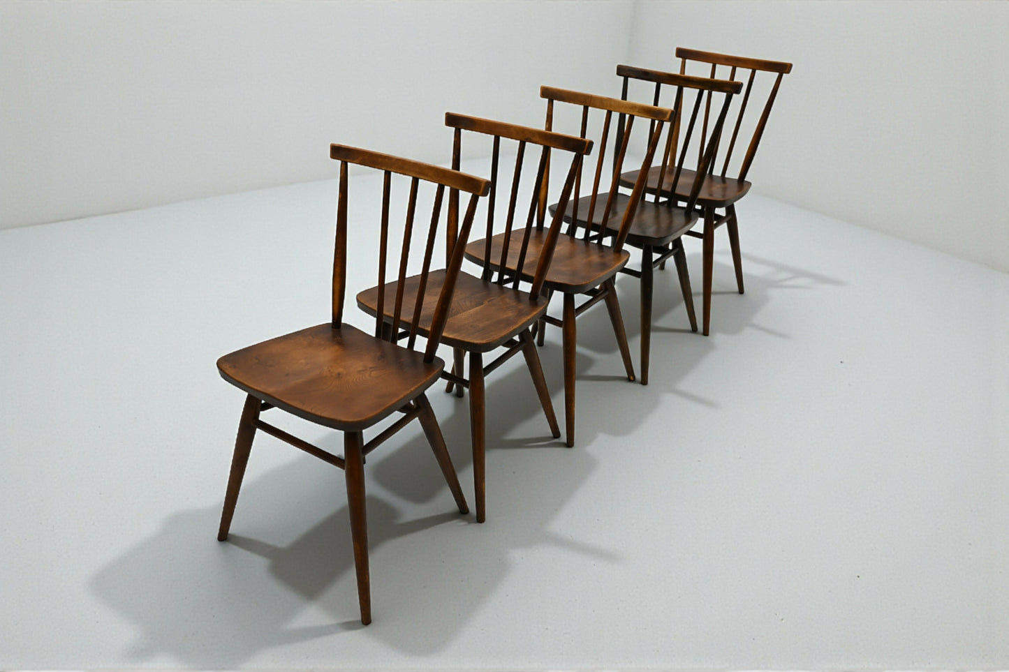 5 Ercol Stick Back Chairs Multi Purpose 1950s Waxed Finish FREE UK Delivery