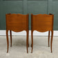 Vintage Pair French Bedside Tables - by Jean Laick - Cherry Wood
