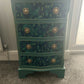 ***SOLD*** Antique Solid Wood Upcycled Decoupaged Serpentine Drawers