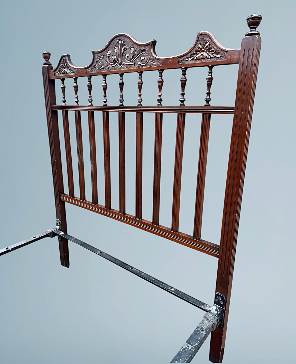 Antique Edwardian Carved Walnut Double Bed