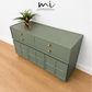 Vintage sage green Nathan sideboard, TV Stand, media centre, retro, console table, drinks cabinet, cocktail, drawer, cupboard Mid century