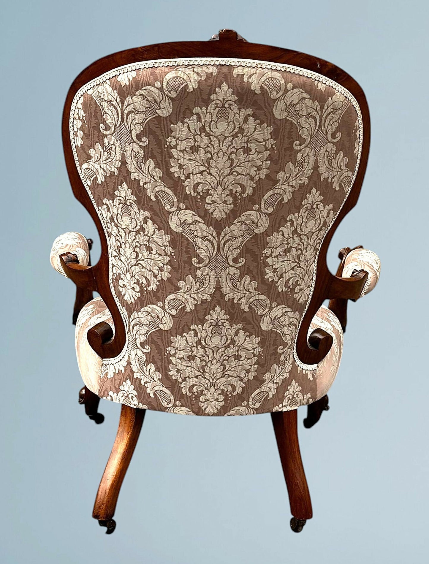 Victorian Walnut Open Armchair