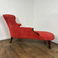 Victorian Mahogany Framed Chaise Longue with High Back and Elbow Rest