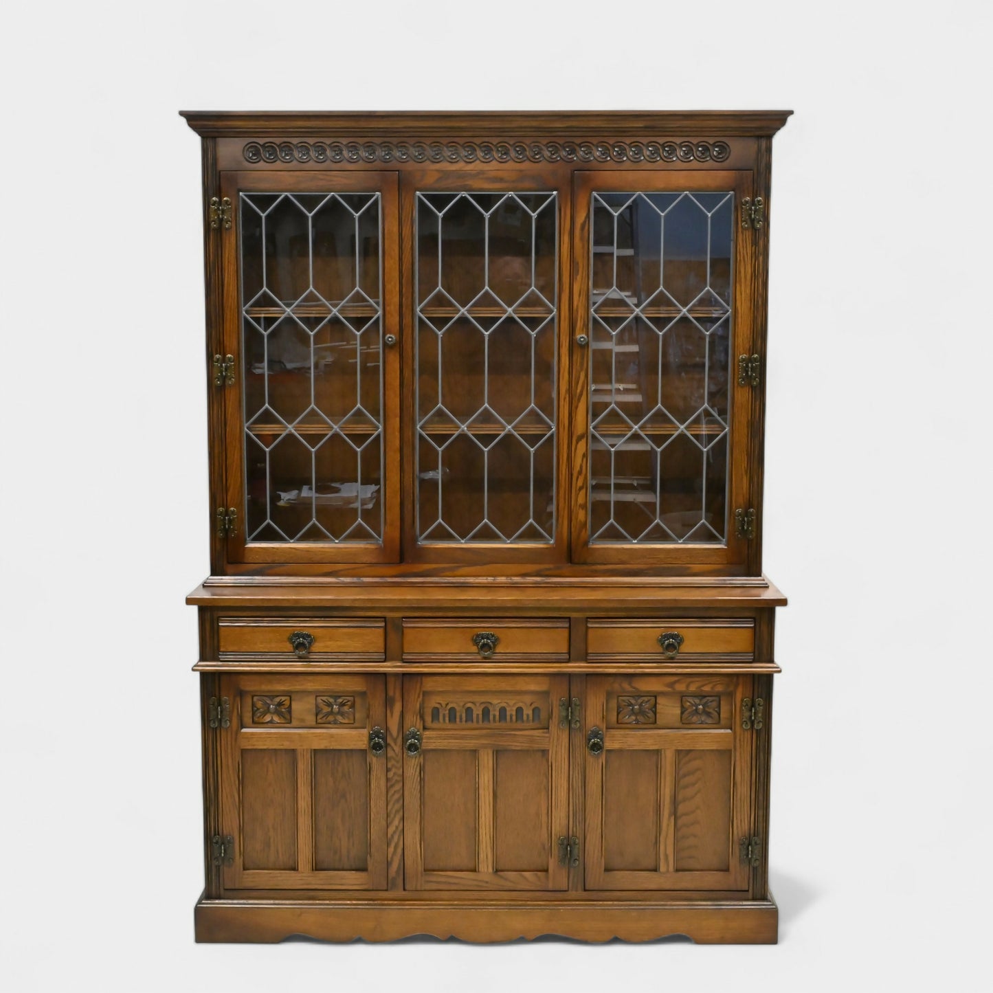 Old Charm Display Cabinet Sideboard Light Oak Finish Cupboards FREE UK Delivery. SBR10800/0608E