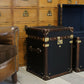 Black Vintage Handmade Bedside tables - English bespoke storage trunks
