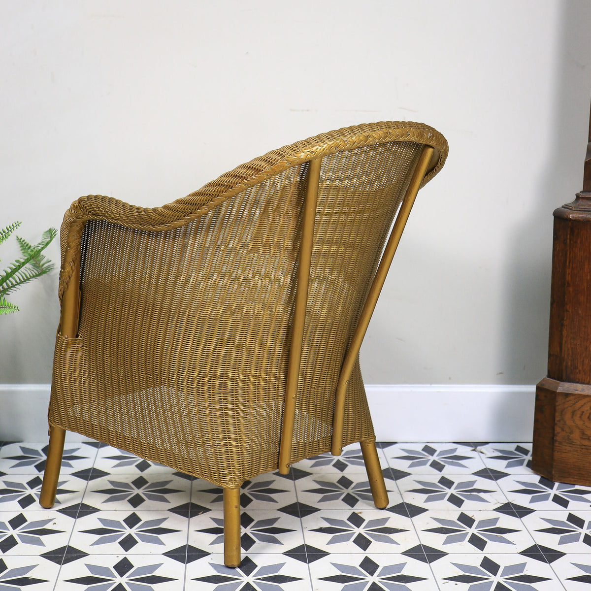 Lloyd Loom Lusty Woven Chair 1950s with Rare Sprung Seat