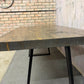 Modern Solid Wood Dining Table Industrial Trapezium Legs Seats 6 Warehouse Loft