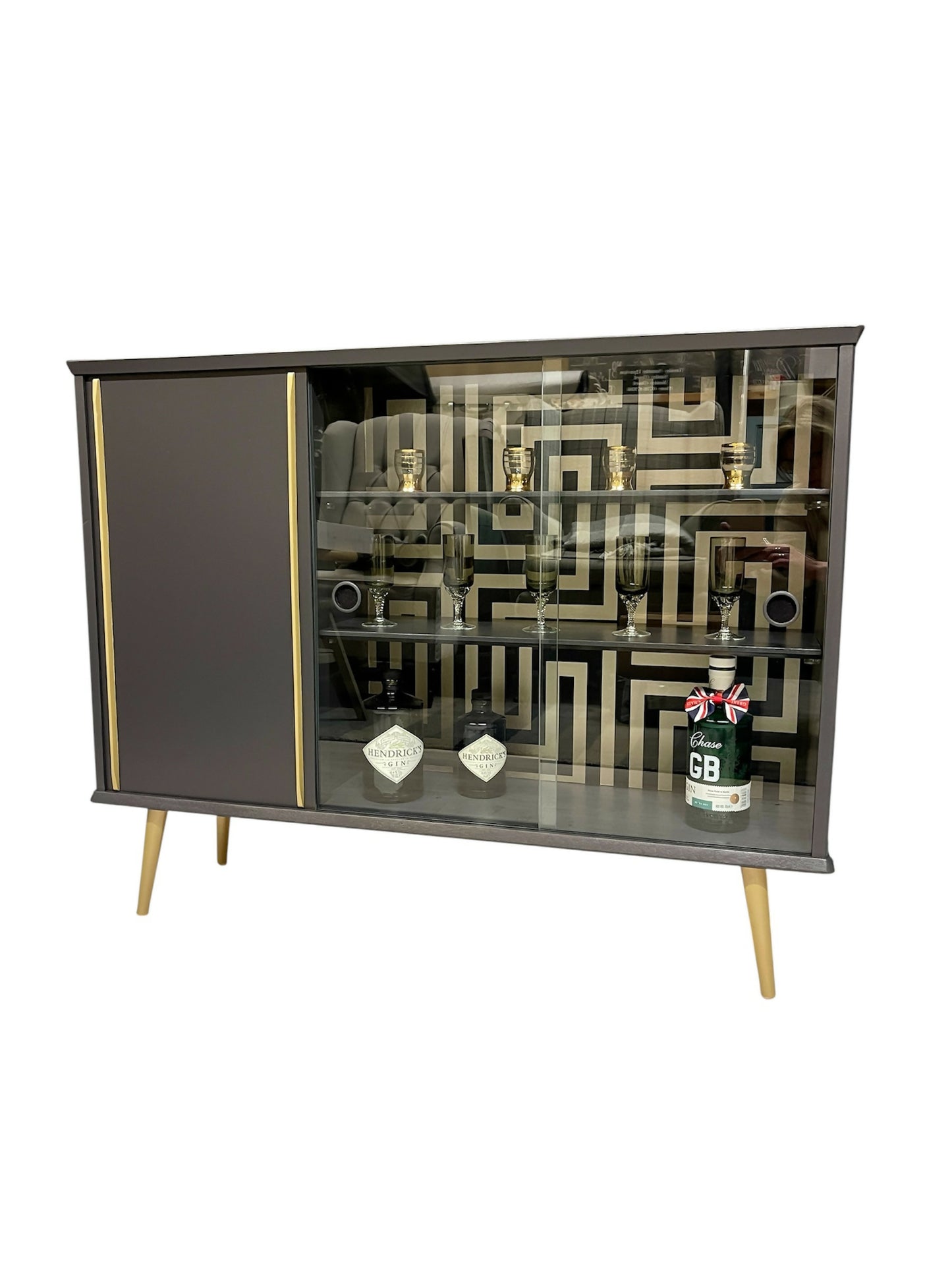 Mid Century Display Cabinet Drinks Cocktail