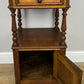 Bedside Table Antique French Style Marble Top Oak Cabinet Nightstand LOT 6243