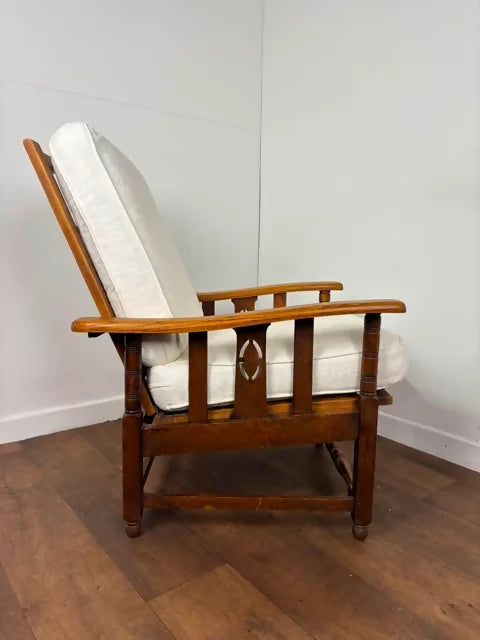Vintage Oak Reclining Armchair