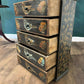 Vintage Oriental Style Five Drawer Chest Decorated with Birdsrt