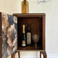 Statement Entryway Cabinet -Dark Botanical & Refinished Wood ,Small Drinks Cabinet ,Nightstand