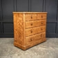 Vintage Victorian Satinwood Chest Of Drawers