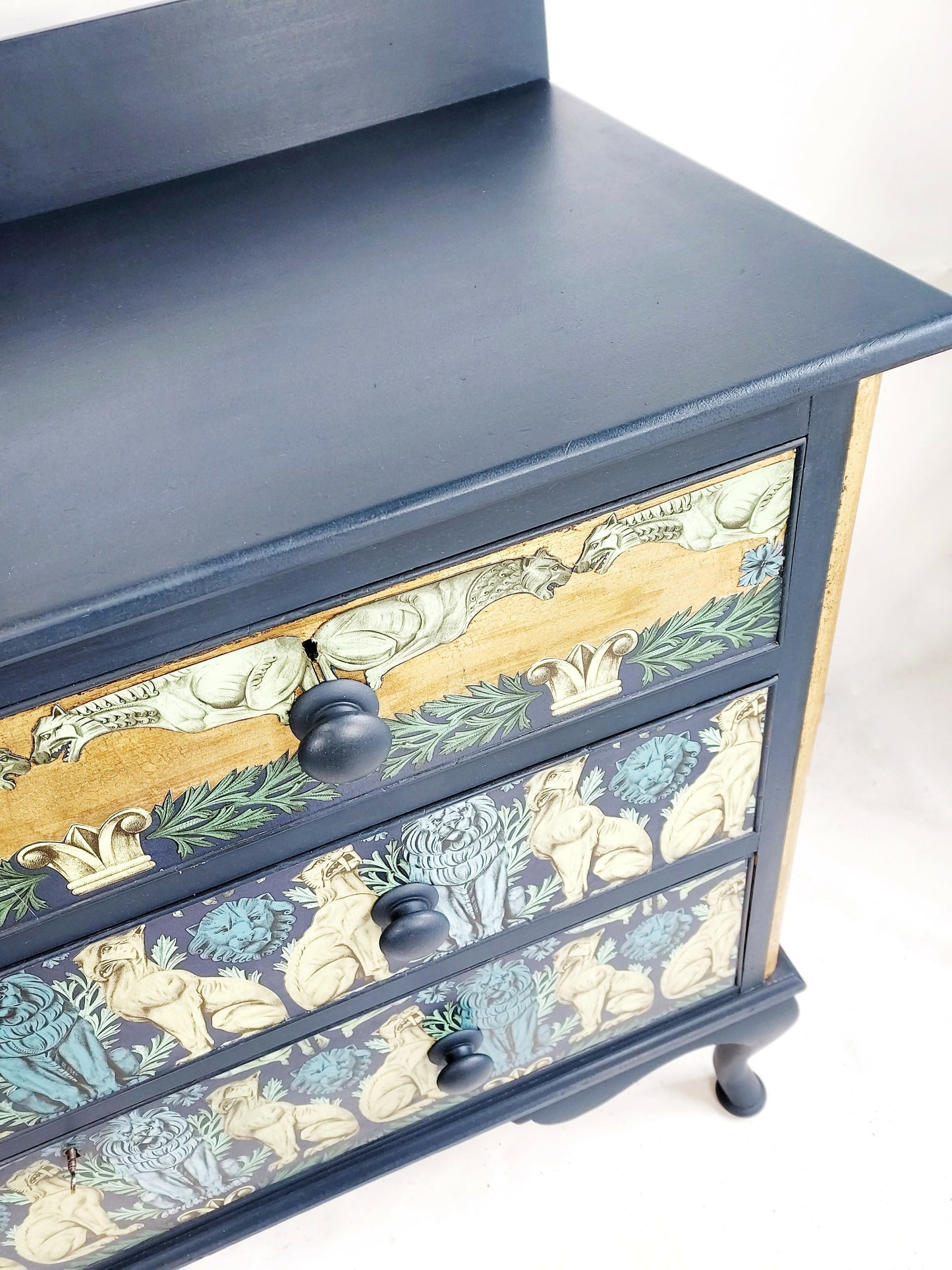 Stunning decorated chest of drawers - gothic creatures design